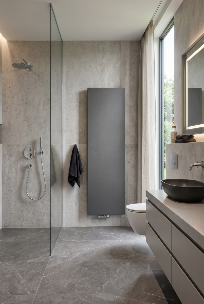 Grzejniki dekoracyjne REGULUS-system – model DECOR PRO w łazience
