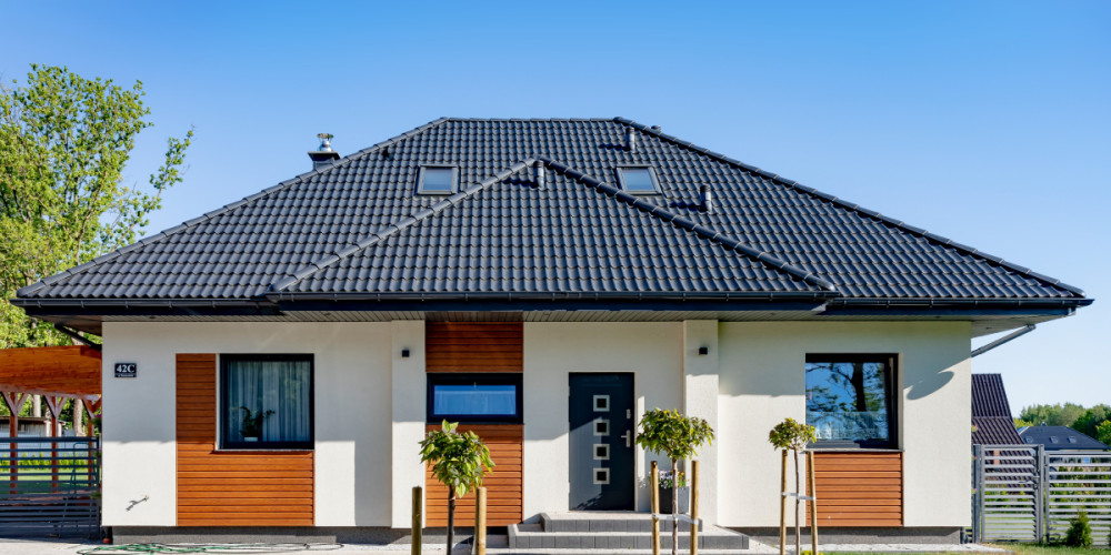 Dachówka betonowa Braas Bałtycka Cisar, kolor grafitowy