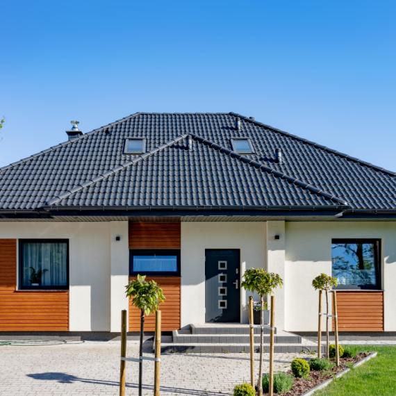 Dachówka betonowa Braas Bałtycka Cisar, kolor grafitowy