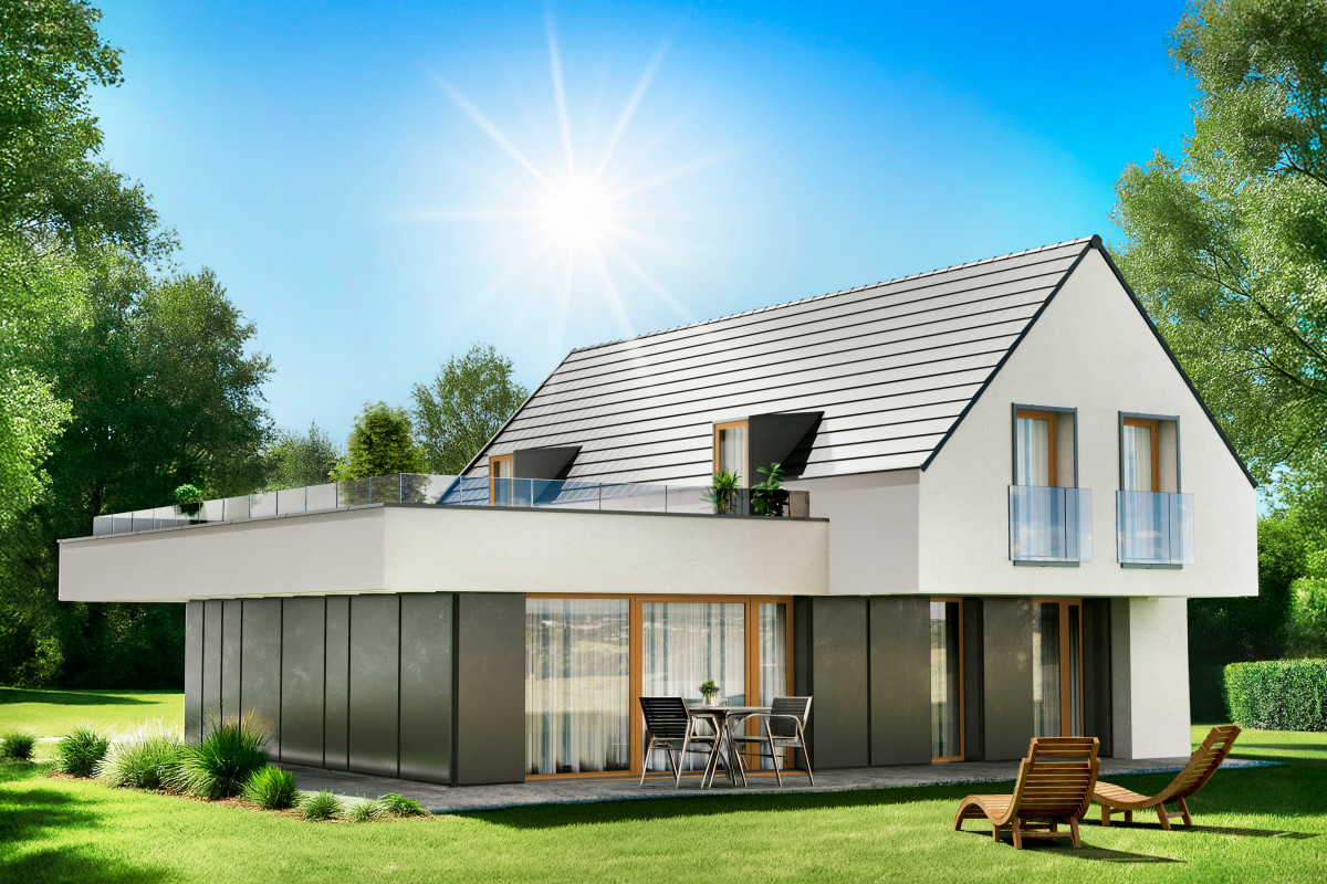 Dachówka betonowa Braas Teviva TermoComfort, kolor grafitowy